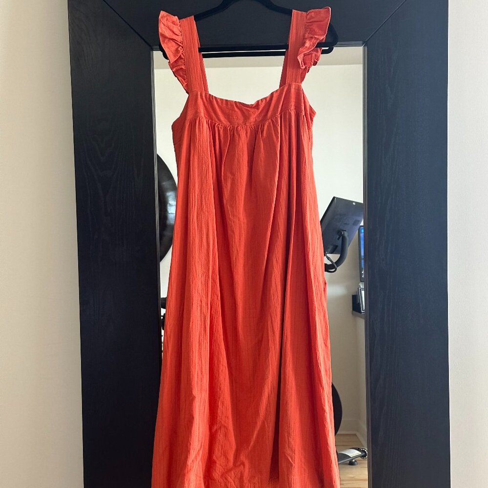 Lost + Wander Miss Marmalade Cotton Midi Sundress LG Orange - NEVER WORN